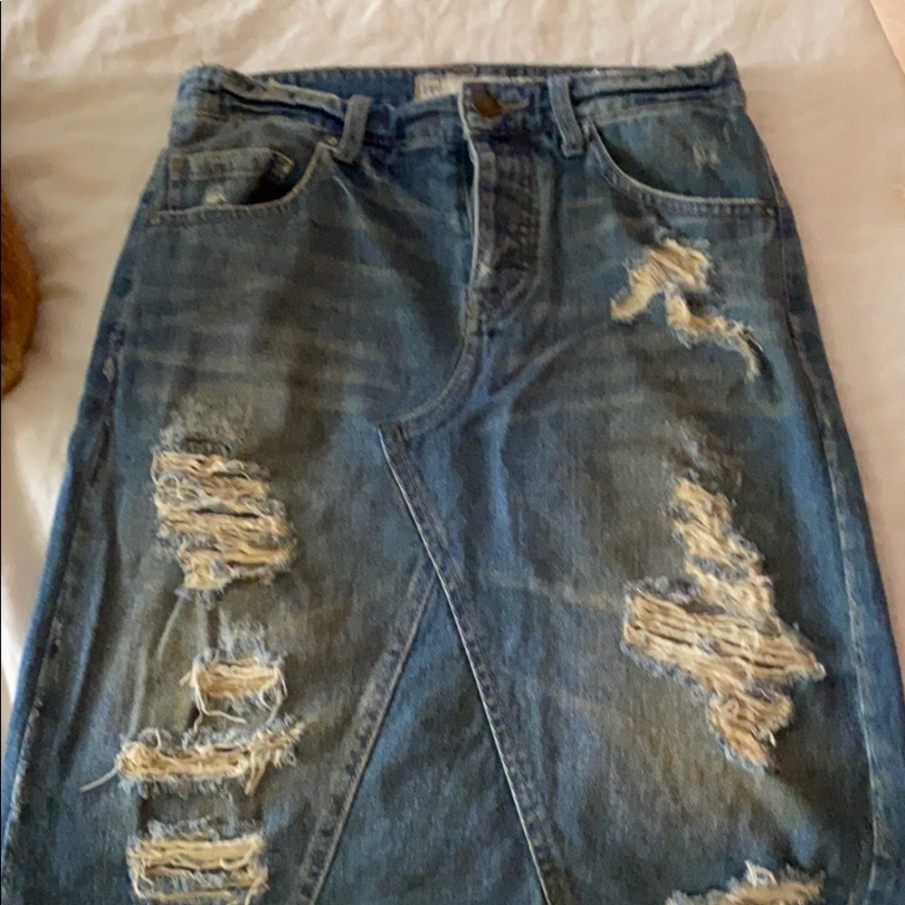 Free people denim skirt